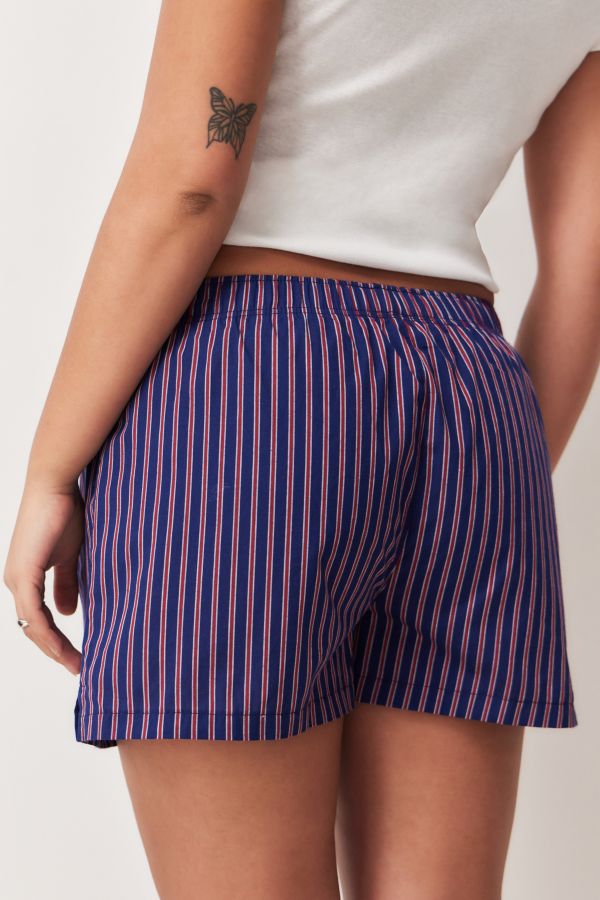 Slide View: 3: BDG Navy And Red Stripe Boxer Shorts