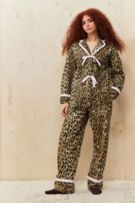 Damson Madder Antonella Leopard Print Pyjama Set