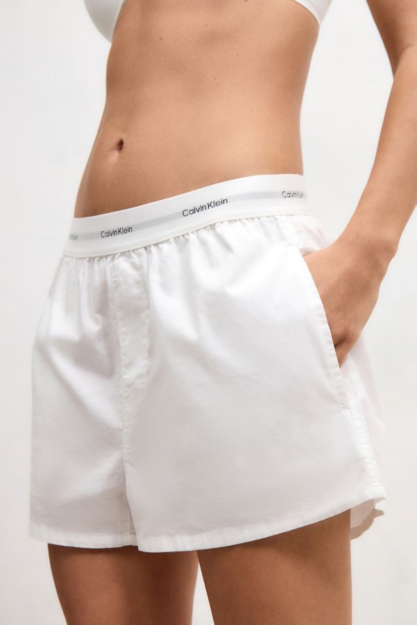 Slide View: 2: Calvin Klein Logo Poplin Shorts