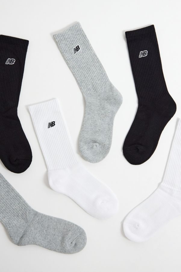 Slide View: 2: New Balance Logo Patch Socks 3-Pack