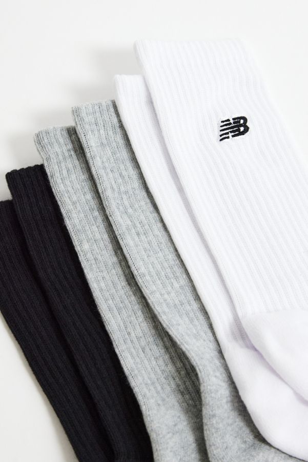 Slide View: 3: New Balance Logo Patch Socks 3-Pack