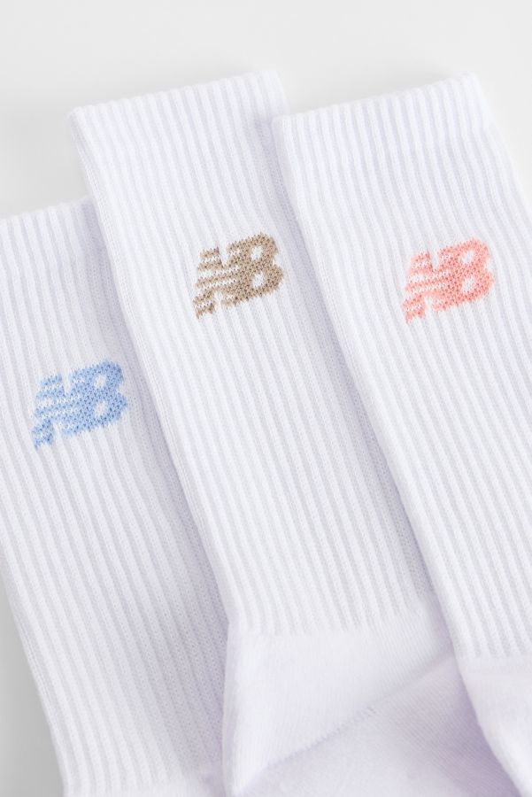 Slide View: 2: New Balance Logo Socks 3-Pack