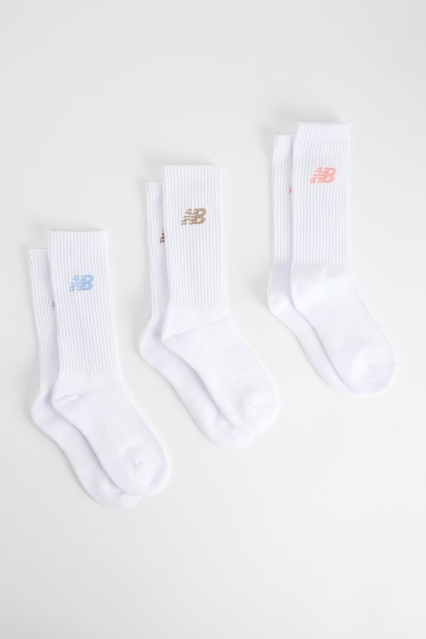 Slide View: 3: New Balance Logo Socks 3-Pack