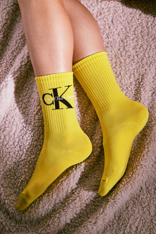 Calvin Klein Retro Logo Crew Socks Urban Outfitters UK
