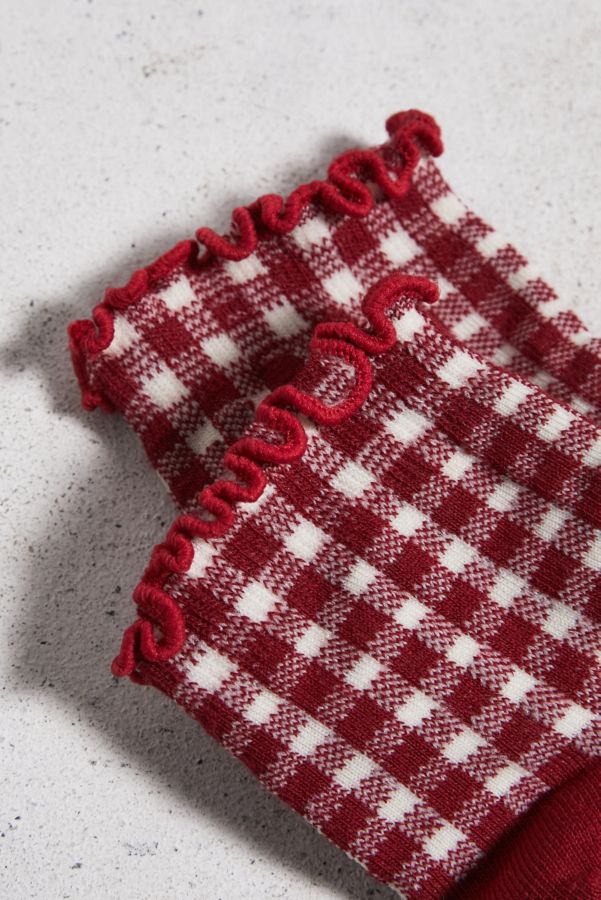 Vista de diapositivas: 3: Out From Under Calcetines Gingham Lettuce Edge