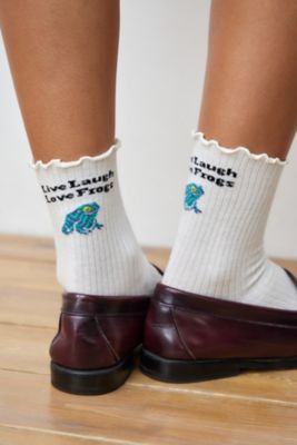 Out From Under Live Laugh Love Frogs Socks