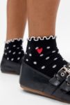 Thumbnail View 2: Out From Under Polka Dot Heart Lettuce-Edge socks