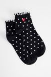 Thumbnail View 3: Out From Under Polka Dot Heart Lettuce-Edge socks