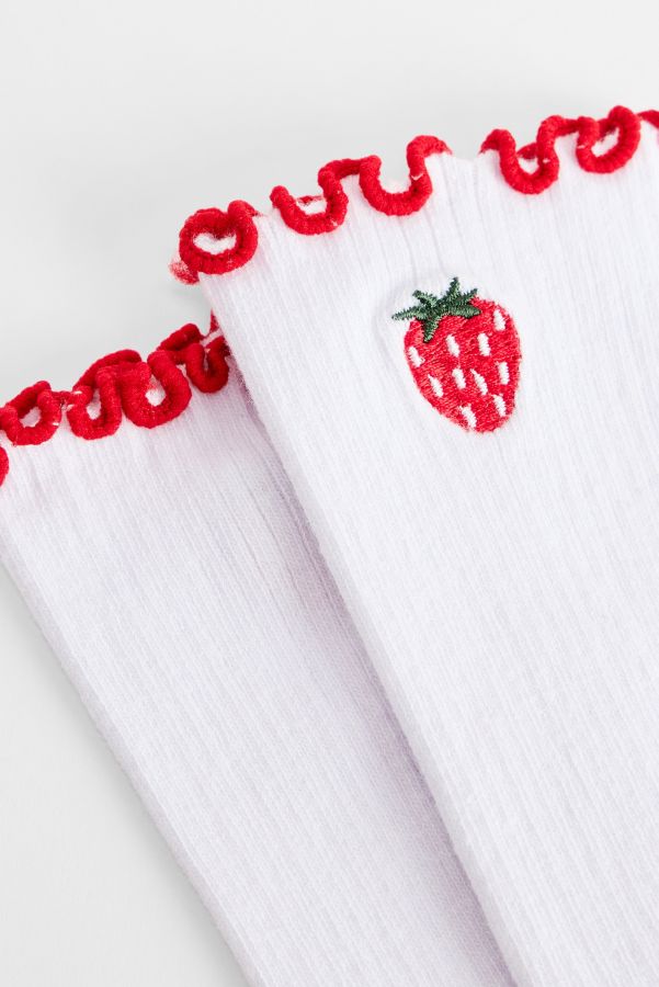 Slide View: 3: Out From Under Embroidered Strawberry Socks