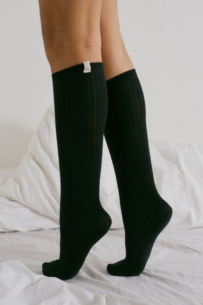 Uo Basic Ribbed Knee High Socks Urban Outfitters Uk