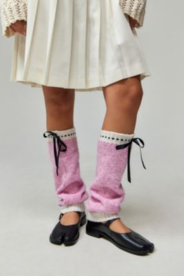 Out From Under Fuzzy Pink Bow Leg Warmers