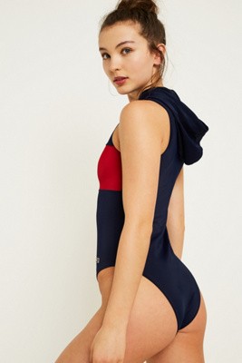 hooded one piece swimsuit