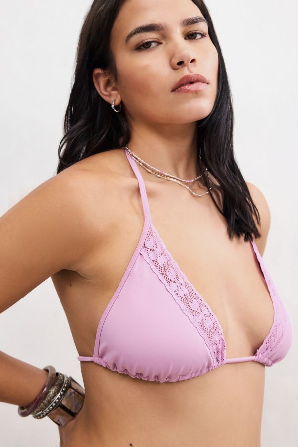 Slide View: 6: Out From Under Sally Crochet-Trim Bikini Top