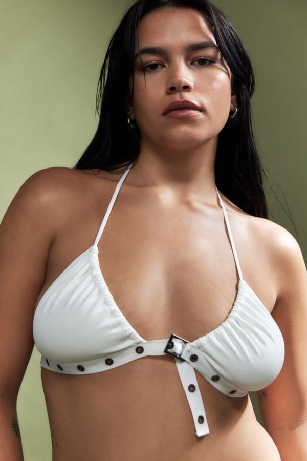 Vista diapositiva: 4: Out From Under Top bikini bianco con fibbia