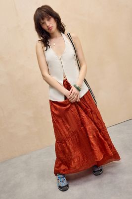 Out From Under Patchwork Seiden-Maxirock