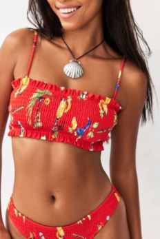 Slide View: 2: Damson Madder Hettie Shirred Bikini Top