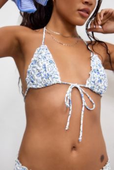 Vista de diapositivas: 2: Top de Bikini Motel Azul Prisha Flor