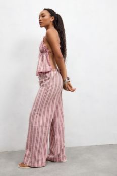 Slide View: 1: Out From Under Pink Ellie Stripe Trousers