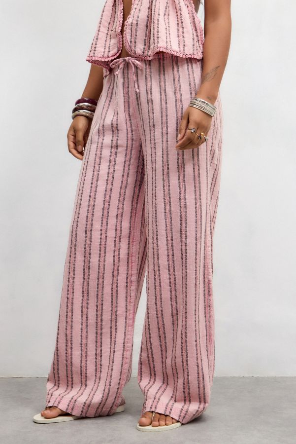 Slide View: 2: Out From Under Pink Ellie Stripe Trousers