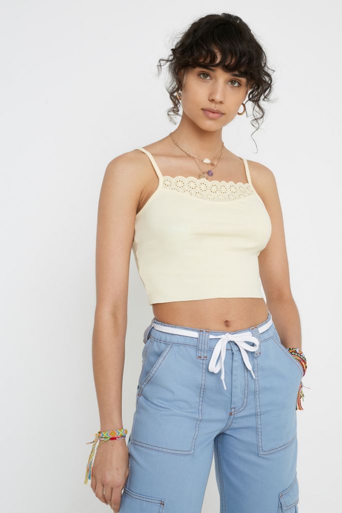 UO Broderie Yellow Cami | Urban Outfitters UK