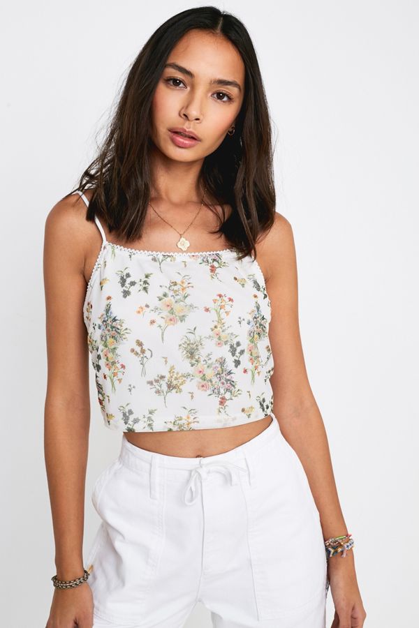 UO Ecru Floral Print Cami Urban Outfitters UK
