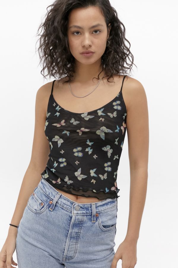 UO Butterfly Print Mesh Cami | Urban Outfitters UK