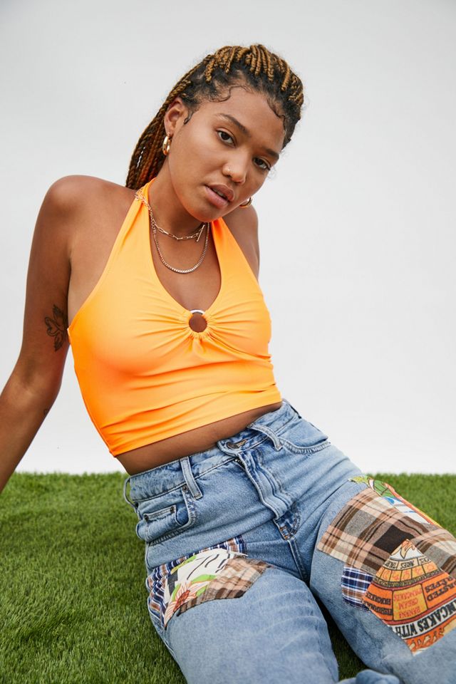 UO Orange ORing Halter Top Urban Outfitters UK