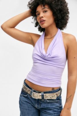 Silence + Noise Coyote Cowl Halter Top