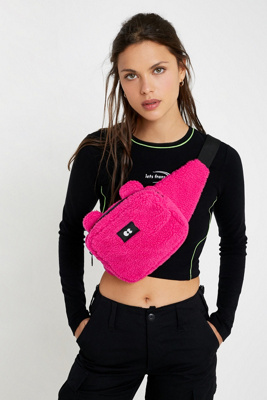 pink fluffy bum bag