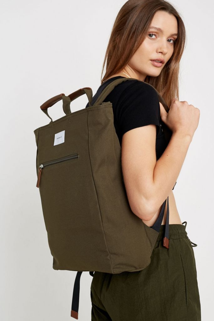 Sandqvist Tony Khaki Totepack Backpack | Urban Outfitters UK