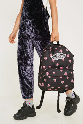 vans black rose bag