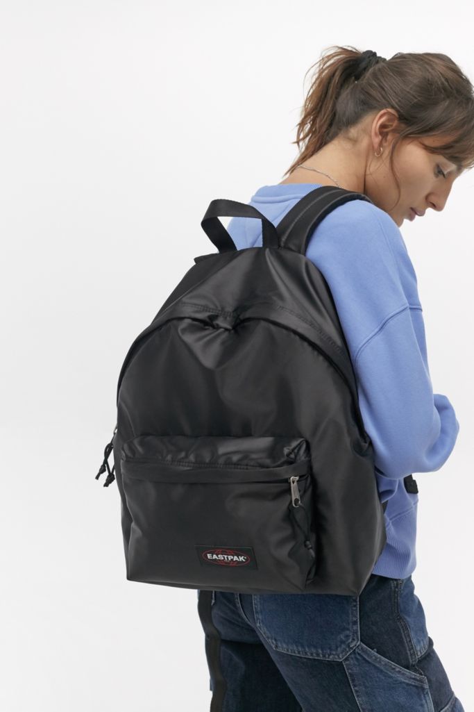 Eastpak Black Satin Padded Pak'R Backpack | Urban Outfitters UK