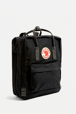 fjallraven kanken black stripe handle backpack