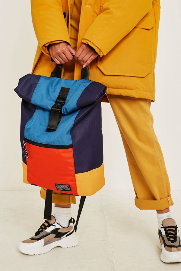 UO Colourblock Hiking Rolltop Backpack Urban Outfitters UK