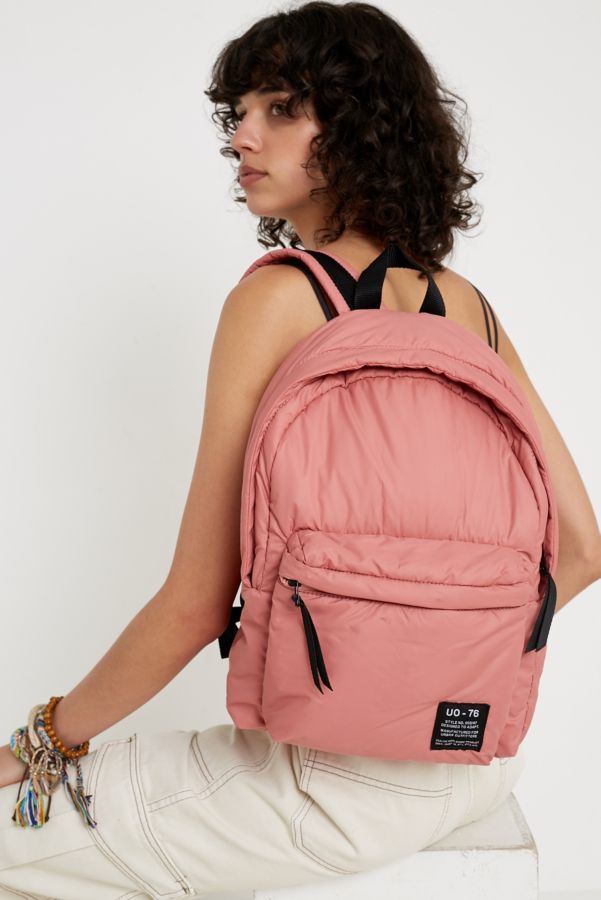 UO Puffer Pink Backpack | Urban Outfitters UK