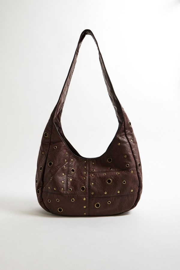 Slide View: 3: UO Faux Leather 90s Eyelet Slouch Bag