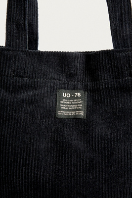 black corduroy tote bag