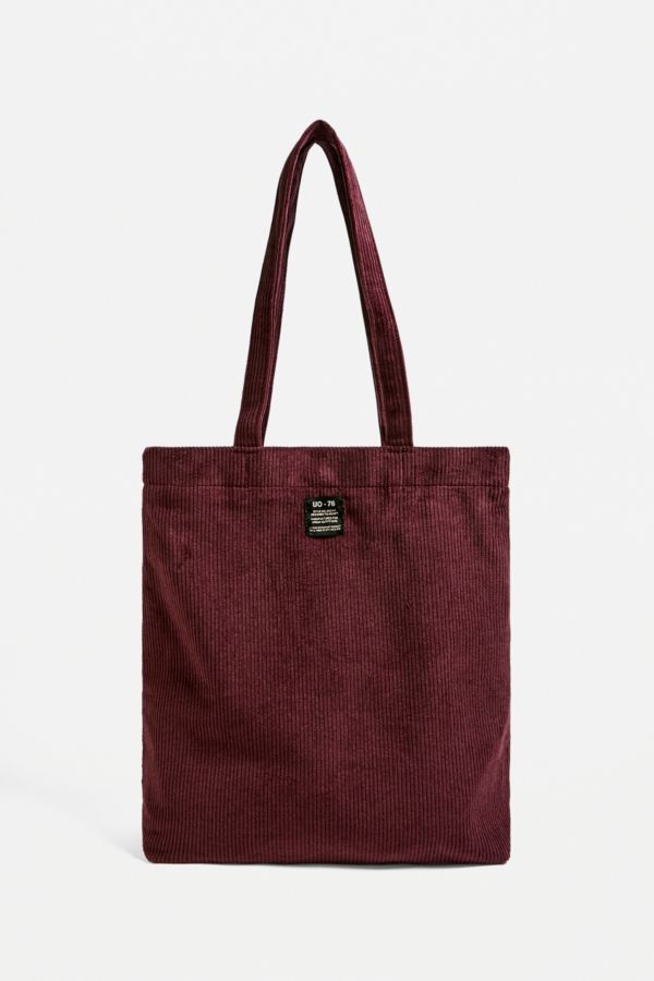 pink corduroy tote bag