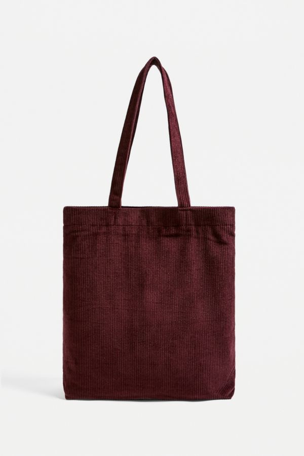 pink corduroy tote bag