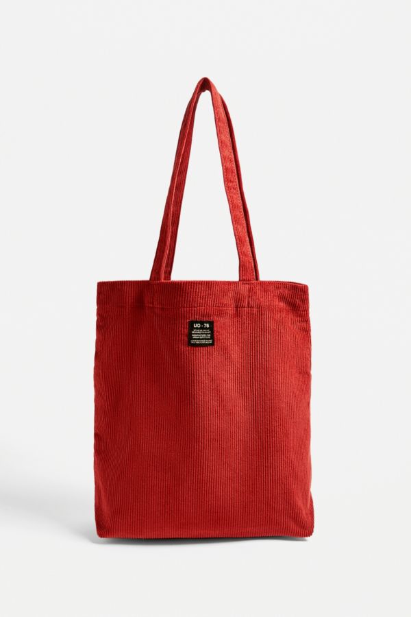 pink corduroy tote bag