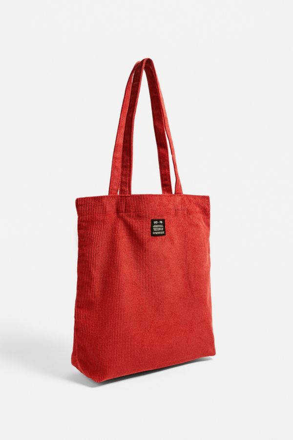 pink corduroy tote bag