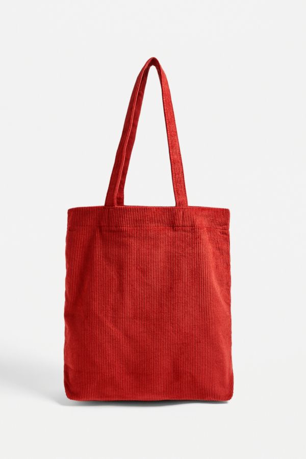 pink corduroy tote bag