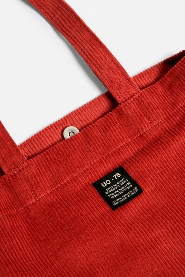 pink corduroy tote bag