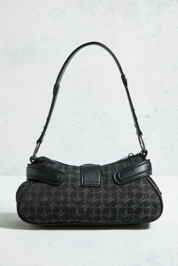 Slide View: 5: iets frans... Monogram Buckle Faux Leather Shoulder Bag 