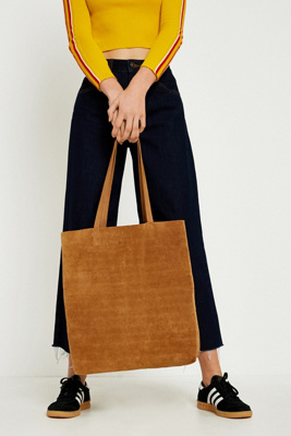 tan suede tote bag