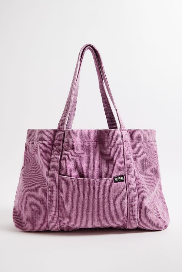 Slide View: 2: BDG Tab Pocket Corduroy Tote Bag