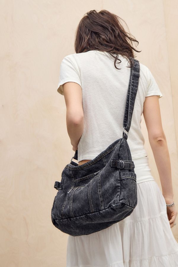 Slide View: 6: BDG Zip-Up Denim Sling Bag