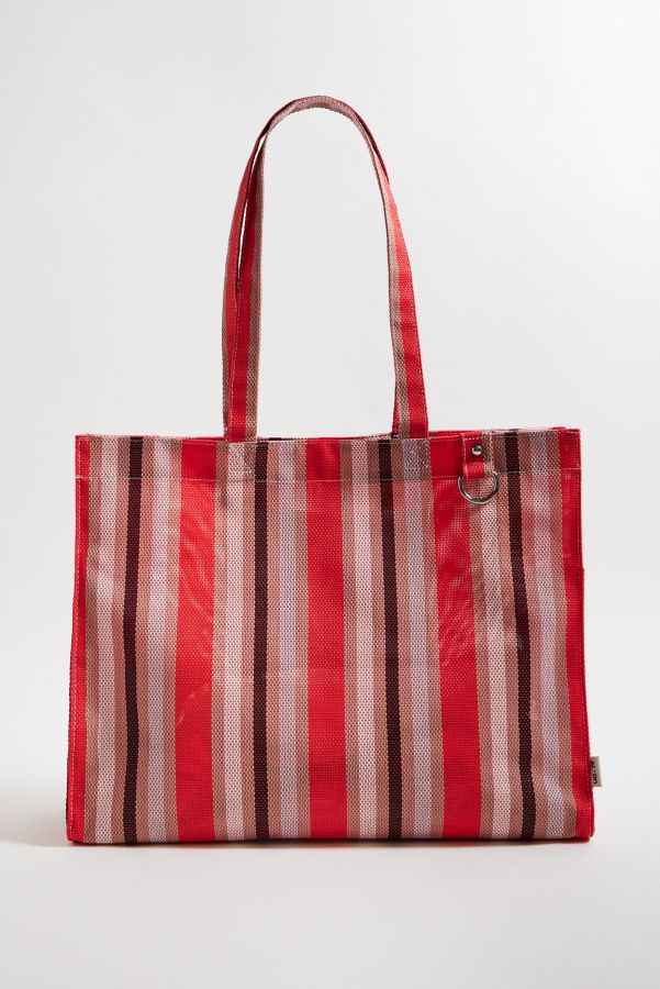 Slide View: 2: UO Large Stripe Woven Tote Bag