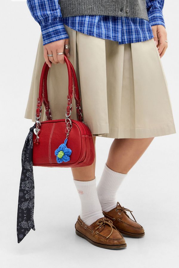 Slide View: 1: BDG Izzy Washed Faux Leather Bowler Bag