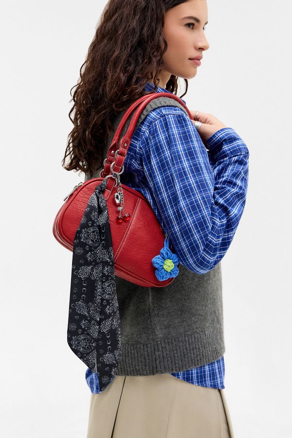 Slide View: 2: BDG Izzy Washed Faux Leather Bowler Bag